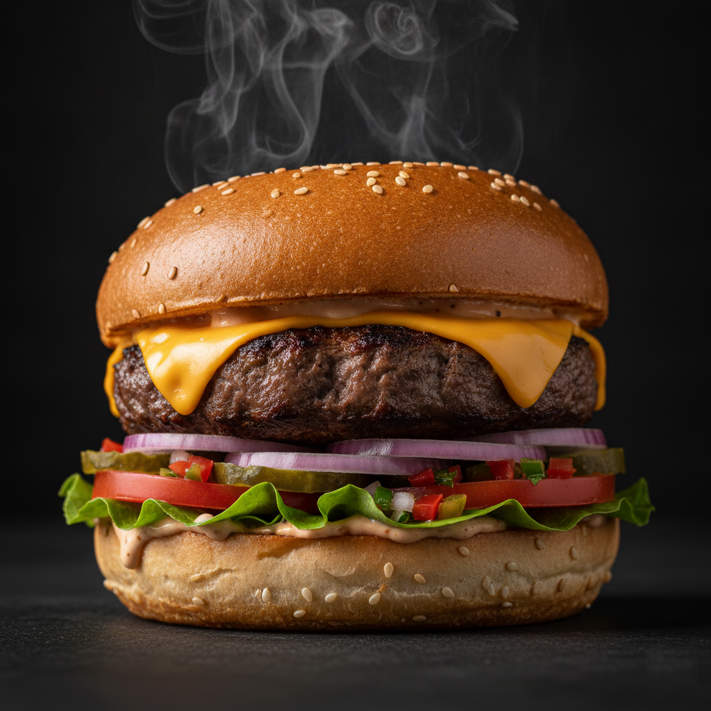 Burger en llamas